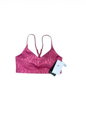 Nike Indy Sports Bra Small Stealth Evaporation Leopard Sangria Pink Women New